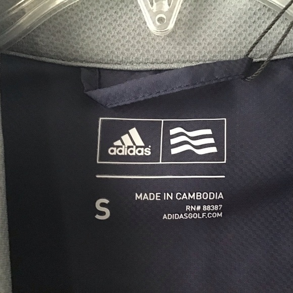 Men's Adidas Navy Golf Club Windbreaker Jacket NWT - Picture 11 of 13